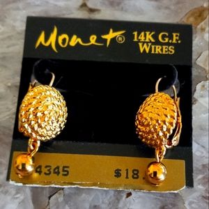 Vintage monet gold filled earrings